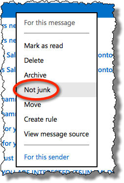junk mail in outlook - get something out of junk status in 2016 microsoft office for mac